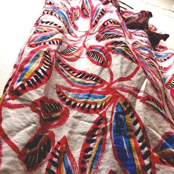 J Crew Women's M Asym Open Shoulder Floral Dress - Picture 5 of 12